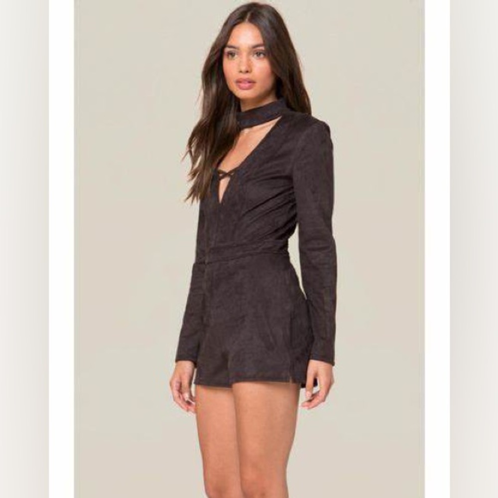 Bebe Black Suede Romper